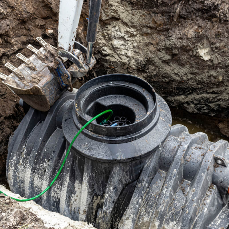 Septic Tank Installation Birmingham - Septic tank installed into the ground