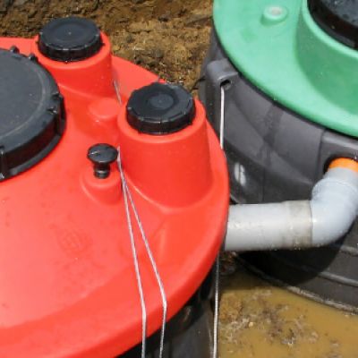 Septic tank being cleaned