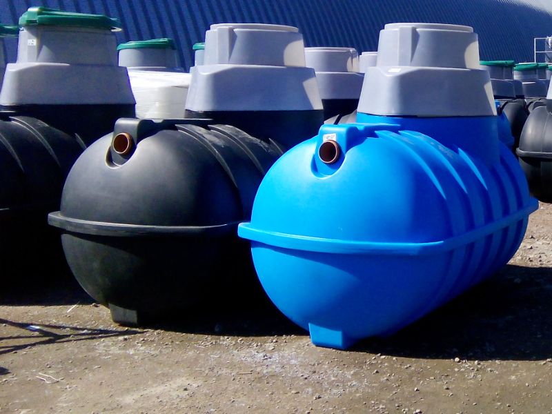 Two septic tanks ready for installation