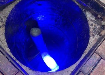 Drain Lining with blue light curing