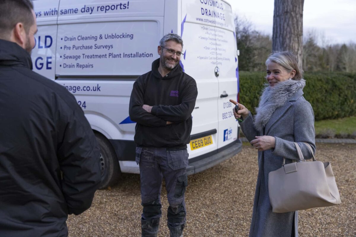Dave and Stuart with a customer