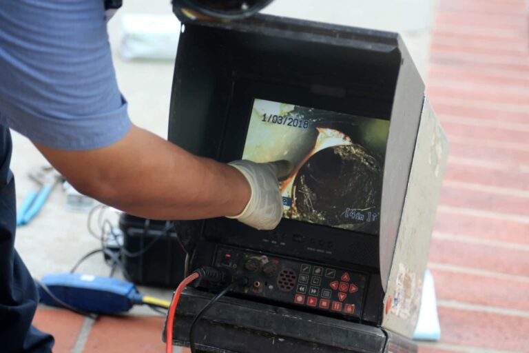 Drain CCTV survey to check for damage or blockages