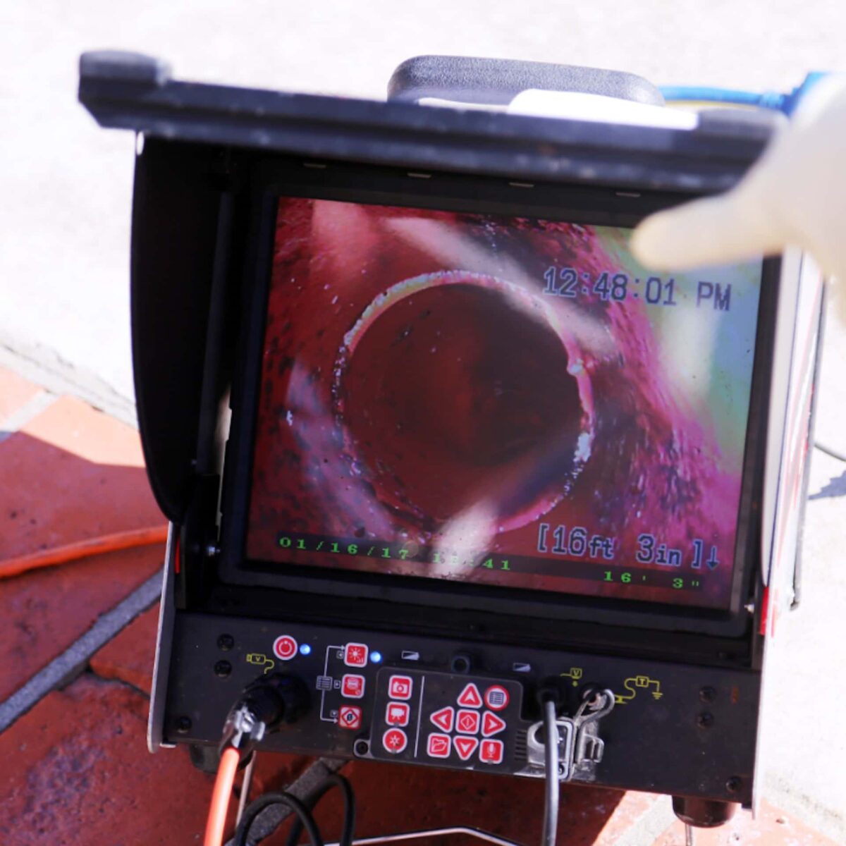 CCTV inspection of a blocked drain