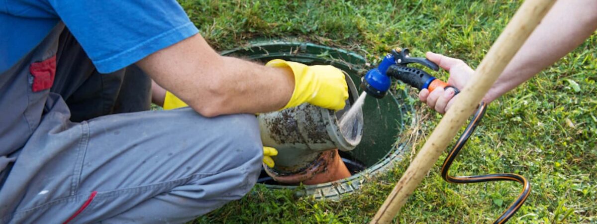 Septic tank or sewage treatment plant maintenance