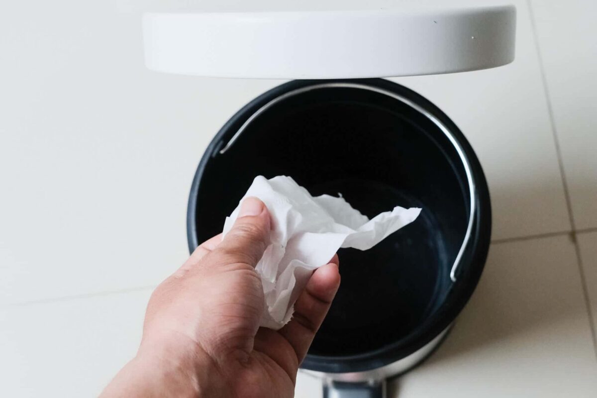 Throw away wet wipes to avoid blockages
