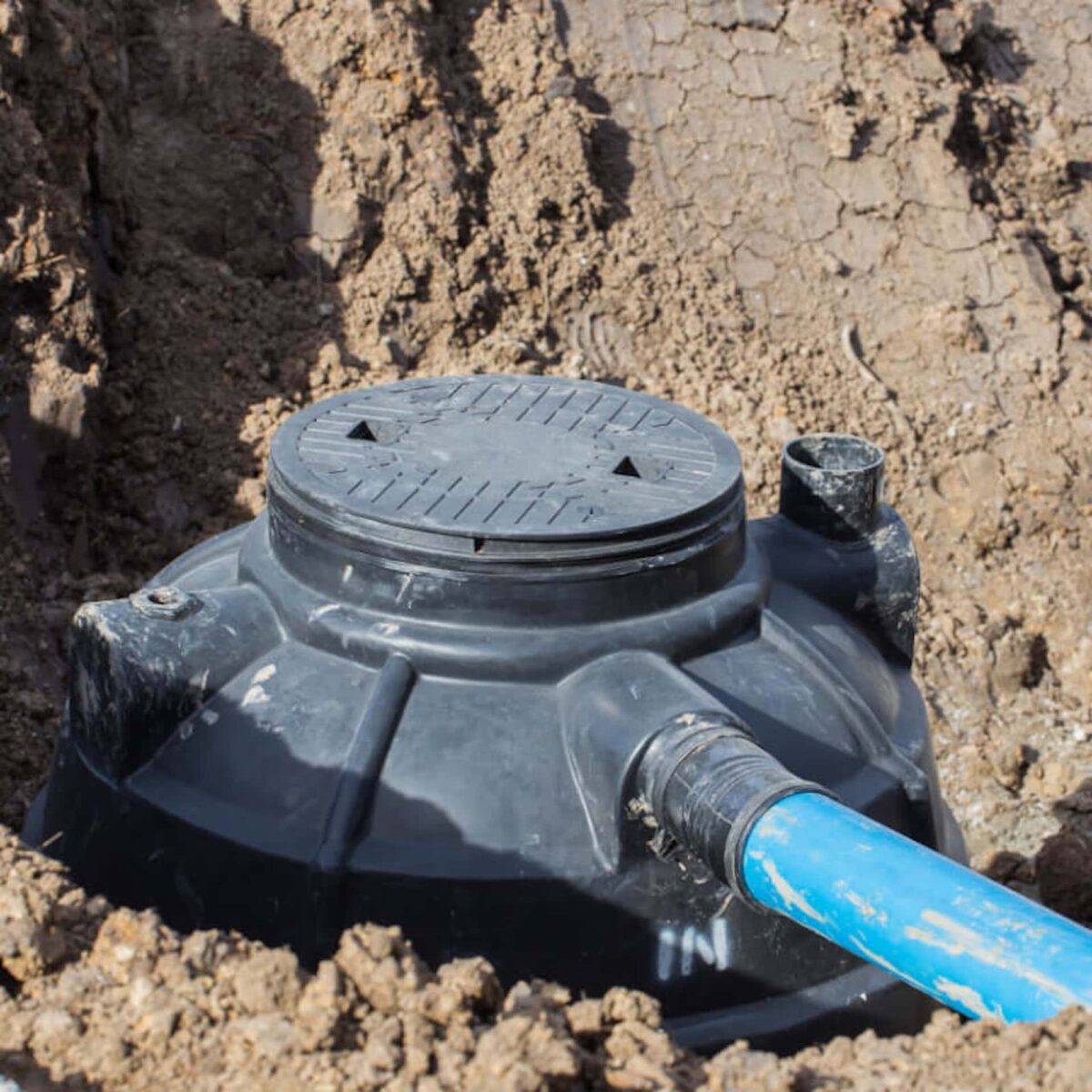 Septic Tank just connected during installation
