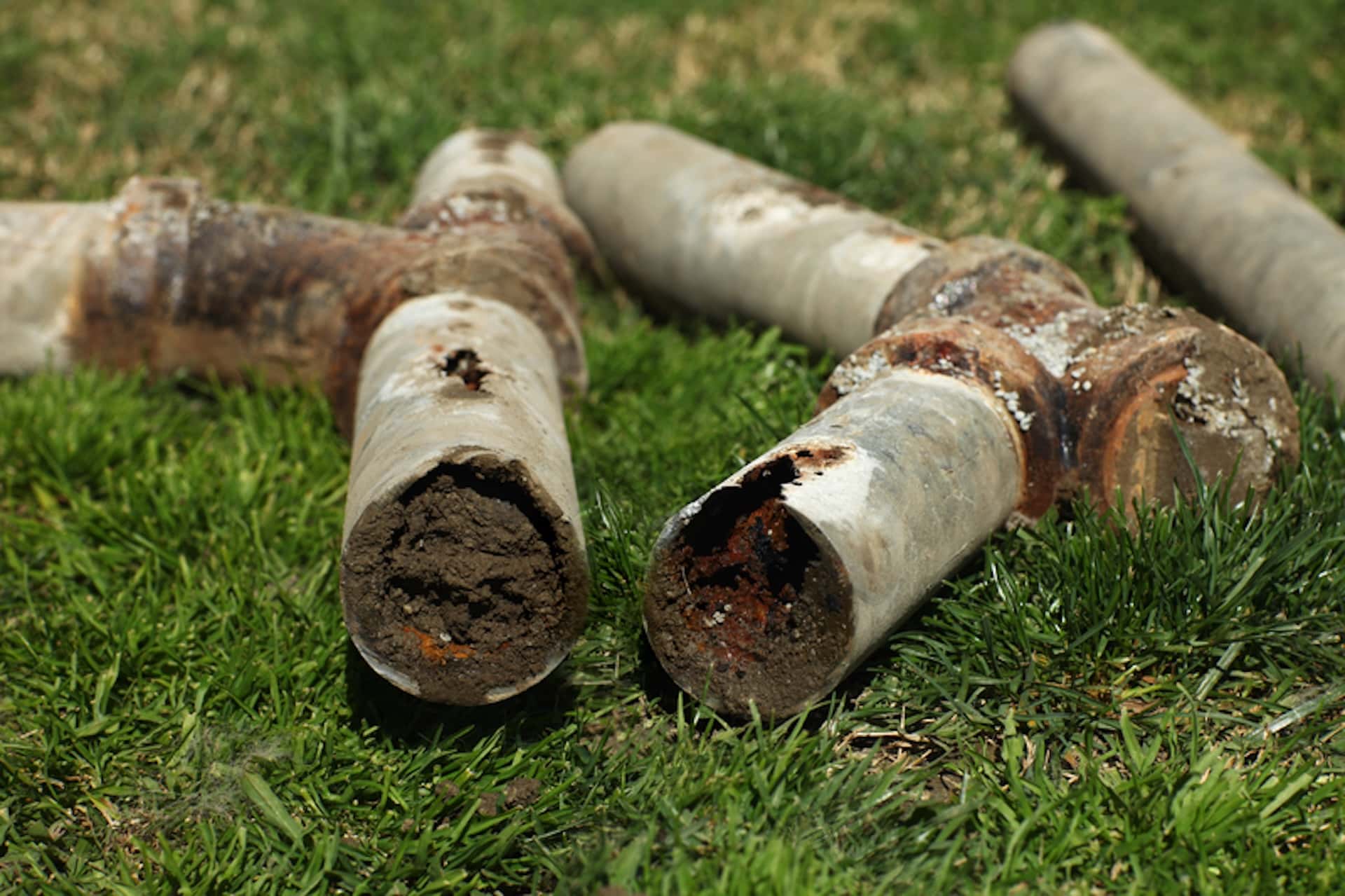 blocked pipes full of soil or dried sewage