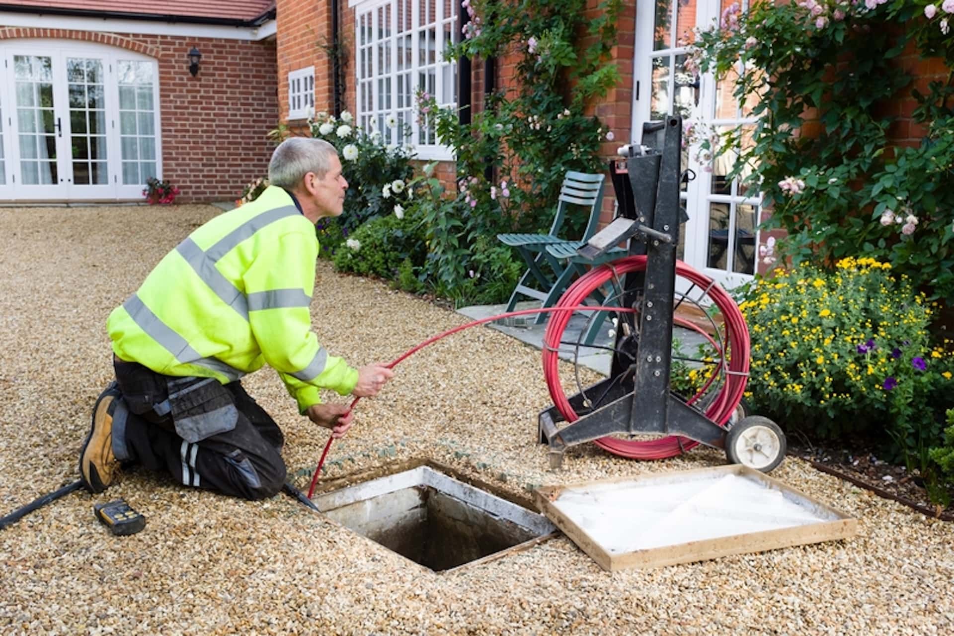 CCTV survey of an outdoor drain